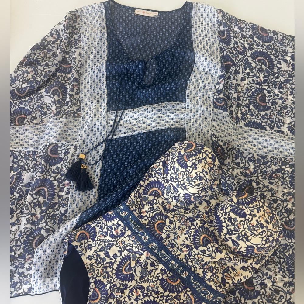 Tory Burch One Piece Swimsuit Size Medium And Cover Up - Picture 3 of 14